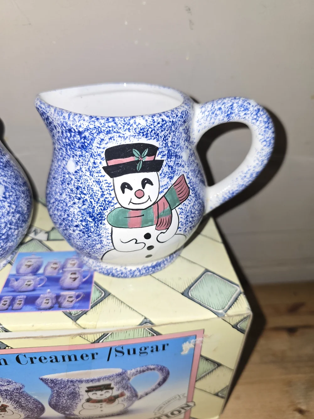 Youngs 1996 Snowman Creamer and Sugar Set
